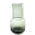 Grey color bubble design glass vase